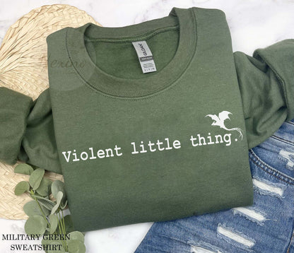 Violent Little Thing Shirt, Xaden Riorson House Tee, Fourth Wing Merch, Violet Sorrengail Silver One, Basgiath War College, Dragon Rider, Bookish Gift
