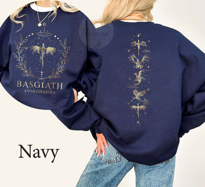 Basgiath War College 2-Sided Sweatshirt, Fourth Wing Comfort colors Shirt, Dragon Rider Shirt, Rebecca Yoros, Fourth Wing, Violet Sorrengail