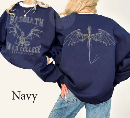 Fourth Wing Double-Sided Sweater, Basgiath War College Sweatshirt, Fourth Wing Shirt, Dragon Rider Shirt, Bookish Shirt, The Empyrean Series Booktok