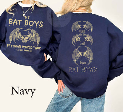 The Bat Boys Double Side Shirt, the Bat Boys the Night Court Acotar Shirt, Acotar the Bat Boys, Acotar Shirt Azriel, Acotar Shirt Azriel