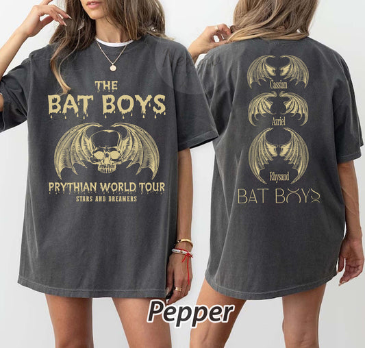 The Bat Boys Double Side Shirt, the Bat Boys the Night Court Acotar Shirt, Acotar the Bat Boys, Acotar Shirt Azriel, Acotar Shirt Azriel