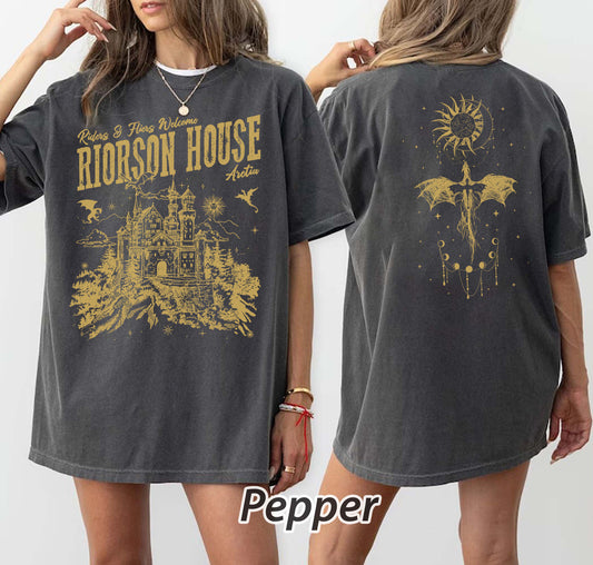 Xaden Riorson House Shirt, Iron Flame Shirt, Dragon Rider 2-Sided Shirt, Violet Sorrengail, Bookish Gifts