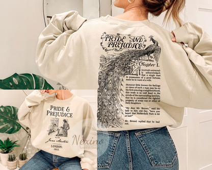 Pride and Prejudice Sweatshirt,Jane Austen Gift, Jane Austen Sweatshirt, Literary Gift Bookish Gift, Book Shirt