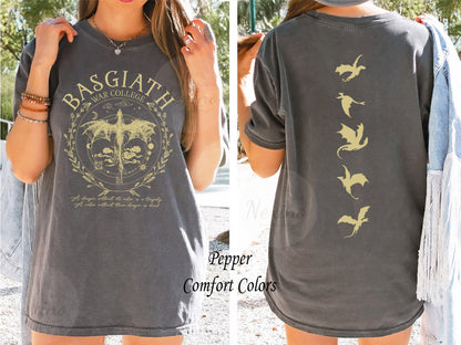 Basgiath War College Scribe Shirt, Fourth Wing Merch Shirt Dragon Rider Violet Sorrengail Xaden Riorson Fantasy Bookish The Empyrean Series