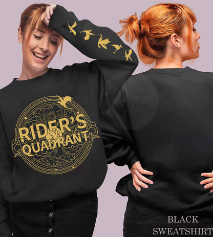 Riders Quadrant Sleeve Printed Shirt, Fourth Wing Shirt, Dragon Rider Shirt, Bookish Shirt, Basgiath War College, Rebecca Yarros, The Empyrian Series