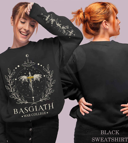 Fourth Wing Sleeve Printed Shirt, Basgiath War College Shirt Fourth Wing Shirt Dragon Rider Shirt Bookish Shirt Vintage Basgiath War College