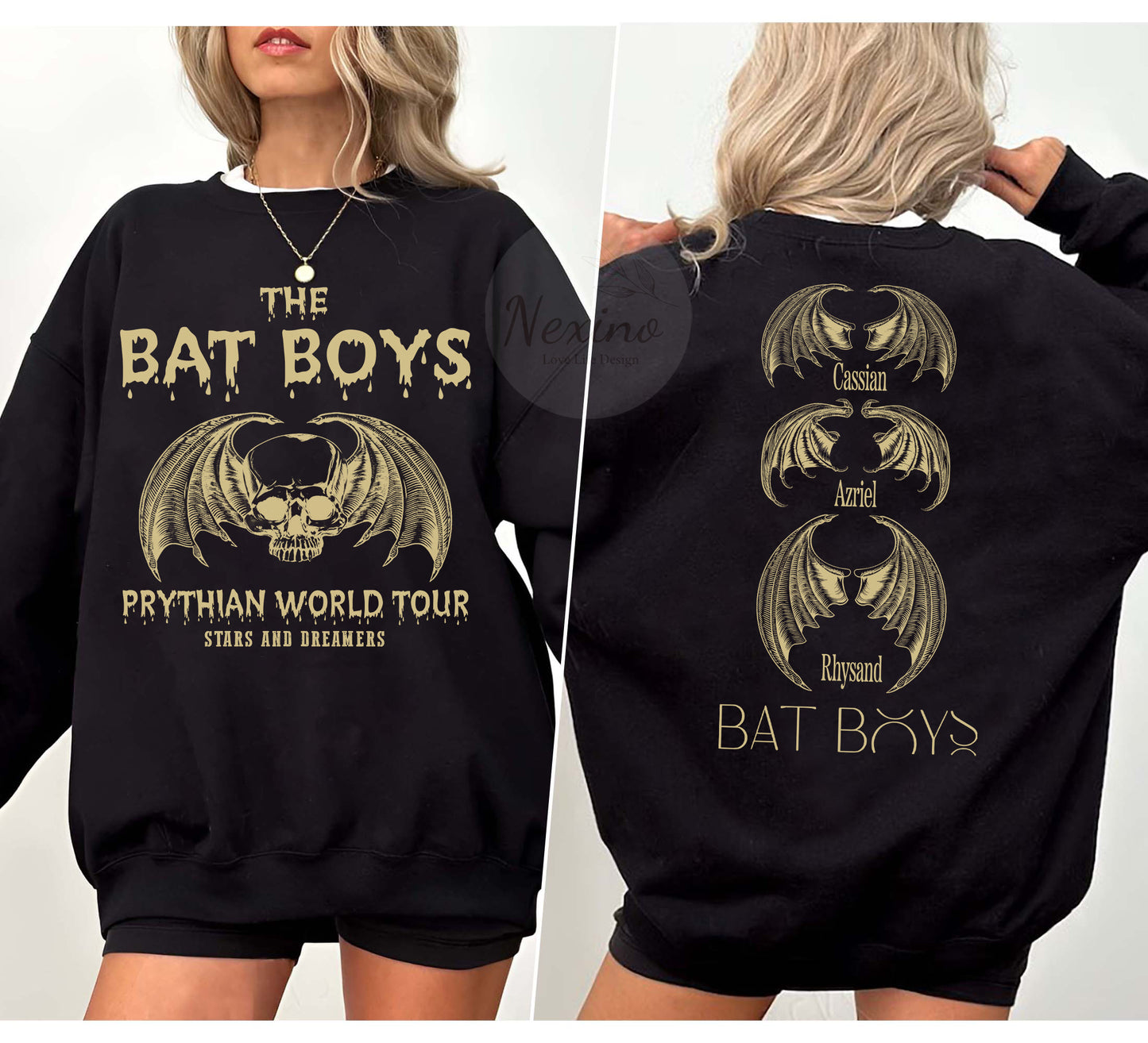 The Bat Boys Double Side Shirt, the Bat Boys the Night Court Acotar Shirt, Acotar the Bat Boys, Acotar Shirt Azriel, Acotar Shirt Azriel
