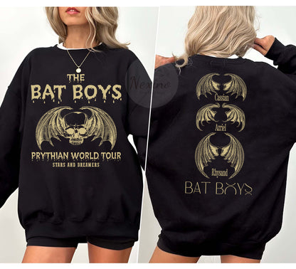 The Bat Boys Double Side Shirt, the Bat Boys the Night Court Acotar Shirt, Acotar the Bat Boys, Acotar Shirt Azriel, Acotar Shirt Azriel