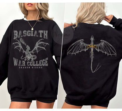 Fourth Wing Double-Sided Sweater, Basgiath War College Sweatshirt, Fourth Wing Shirt, Dragon Rider Shirt, Bookish Shirt, The Empyrean Series Booktok