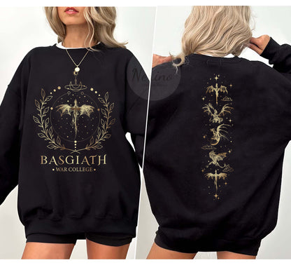Basgiath War College 2-Sided Sweatshirt, Fourth Wing Comfort colors Shirt, Dragon Rider Shirt, Rebecca Yoros, Fourth Wing, Violet Sorrengail