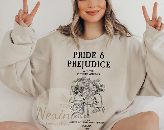 Pride and Prejudice Sweatshirt, Jane Austen Sweatshirt, Shirt For Book Lover, Literary Gift Bookish Gift, Long Sleeve Pemberley Sweatshirt