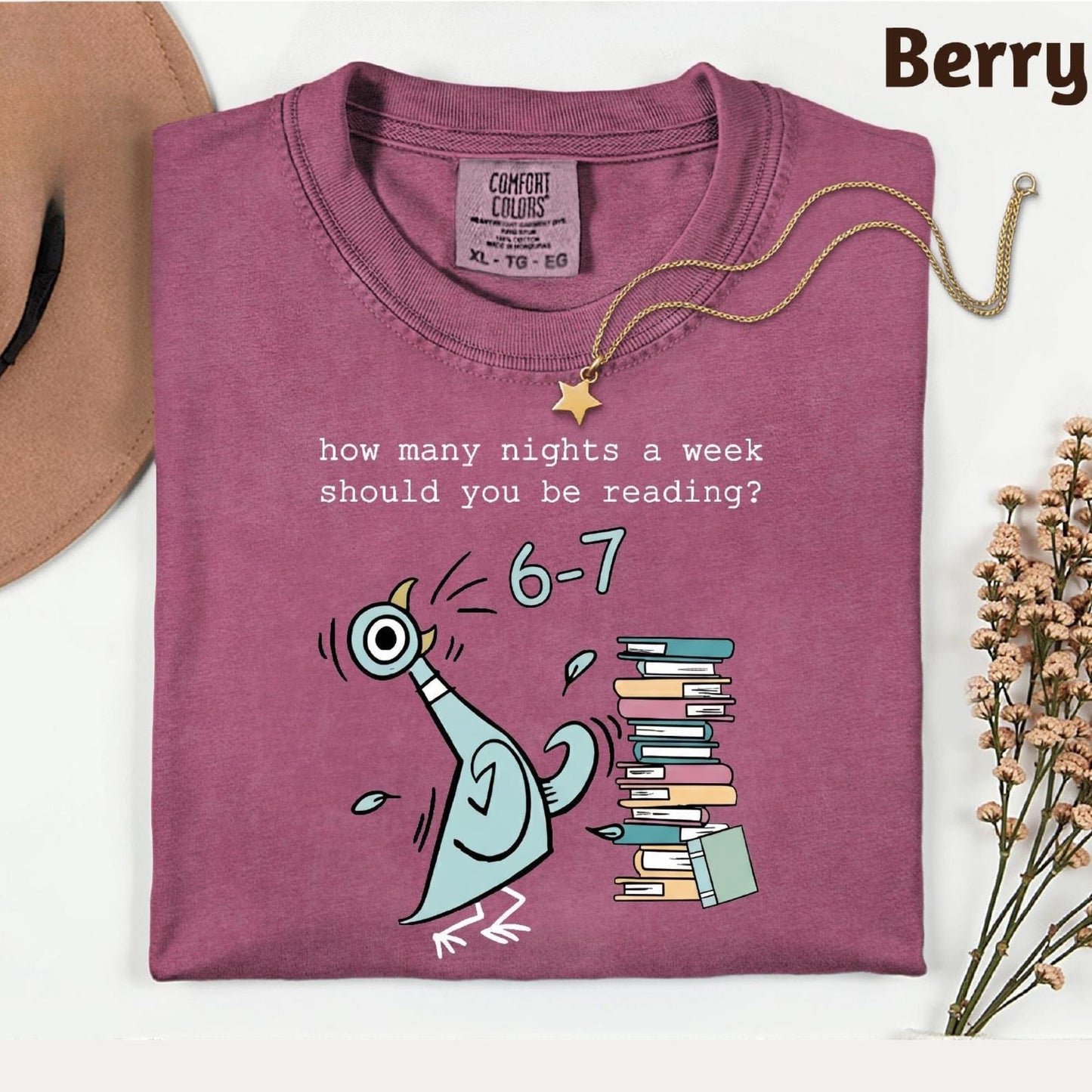 How Many Nights A Week Should You Be Reading 6-7 T-Shirt, Pigeon Elephant Piggie Children's Books Sweatshirt, Teacher 6 7 Tee