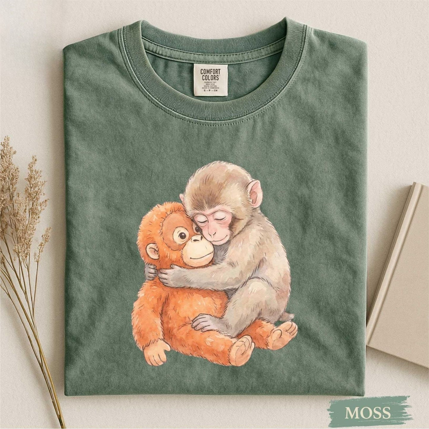 Monkey Punch Comfort Colors® Shirt, Monkey Punch Graphic Tee, Baby Monkey Plush Top, Mothers Day Tee, Animal Lover Mother Gift Cute Cozy Mom