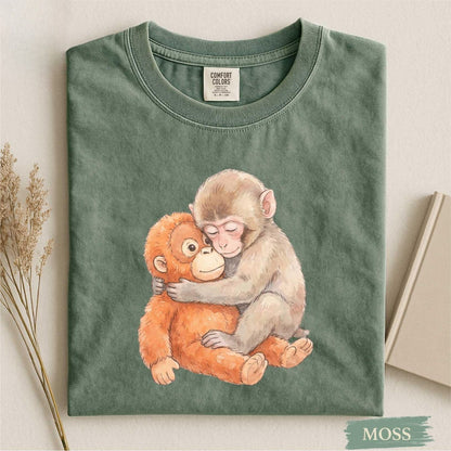 Monkey Punch Comfort Colors® Shirt, Monkey Punch Graphic Tee, Baby Monkey Plush Top, Mothers Day Tee, Animal Lover Mother Gift Cute Cozy Mom