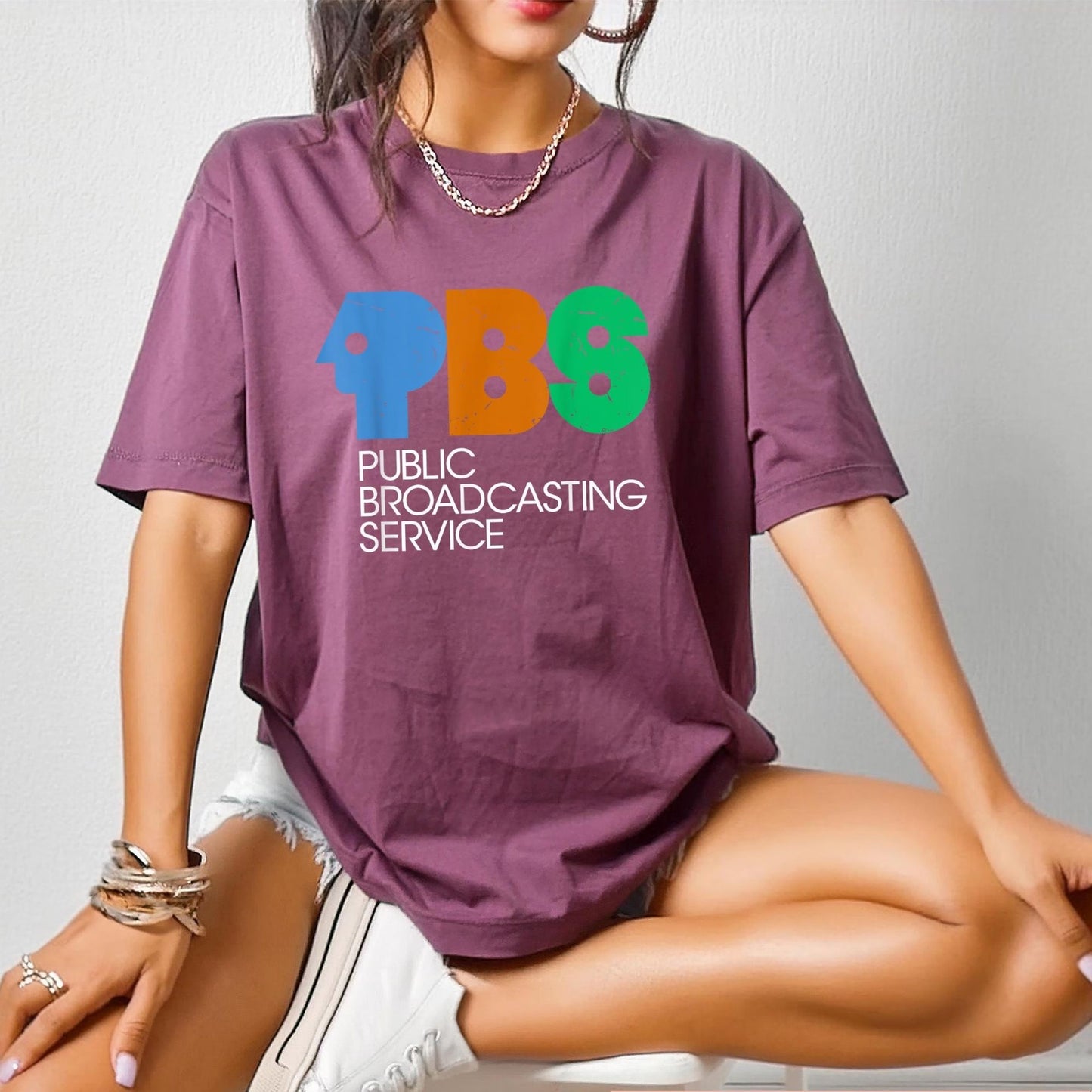 Protect PBS Logo T-shirt, Retro Public Broadcasting Service Shirt, 70s 80s Nostalgia Shirt, Classic TV Fans Gift, Political Protest Tee