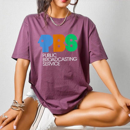 Protect PBS Logo T-shirt, Retro Public Broadcasting Service Shirt, 70s 80s Nostalgia Shirt, Classic TV Fans Gift, Political Protest Tee