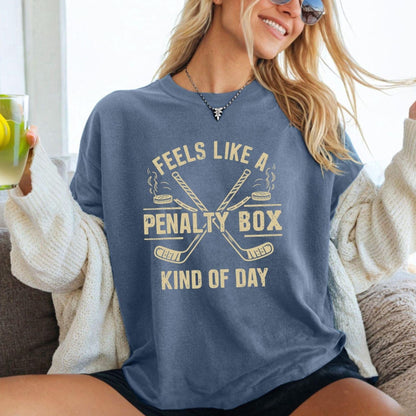 Feels Like A Penalty Box Kind Of Day T-Shirt, Funny Hockey Shirt, Ice Hockey Player Gift, Game Day Sweatshirt, Hockey Fan Apparel