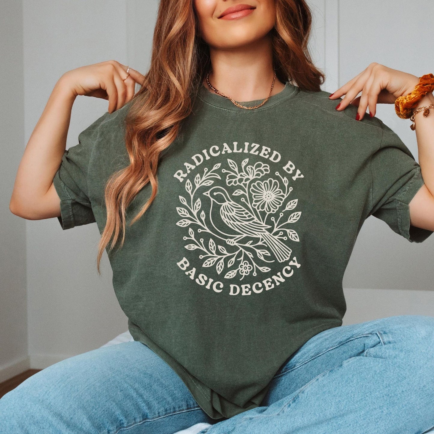 Radicalized By Basic Decency Shirt, Political Protest Tshirt, Feminist Activist Gift, Woman's Liberal Shirt, Aesthetic Social Justice Tee