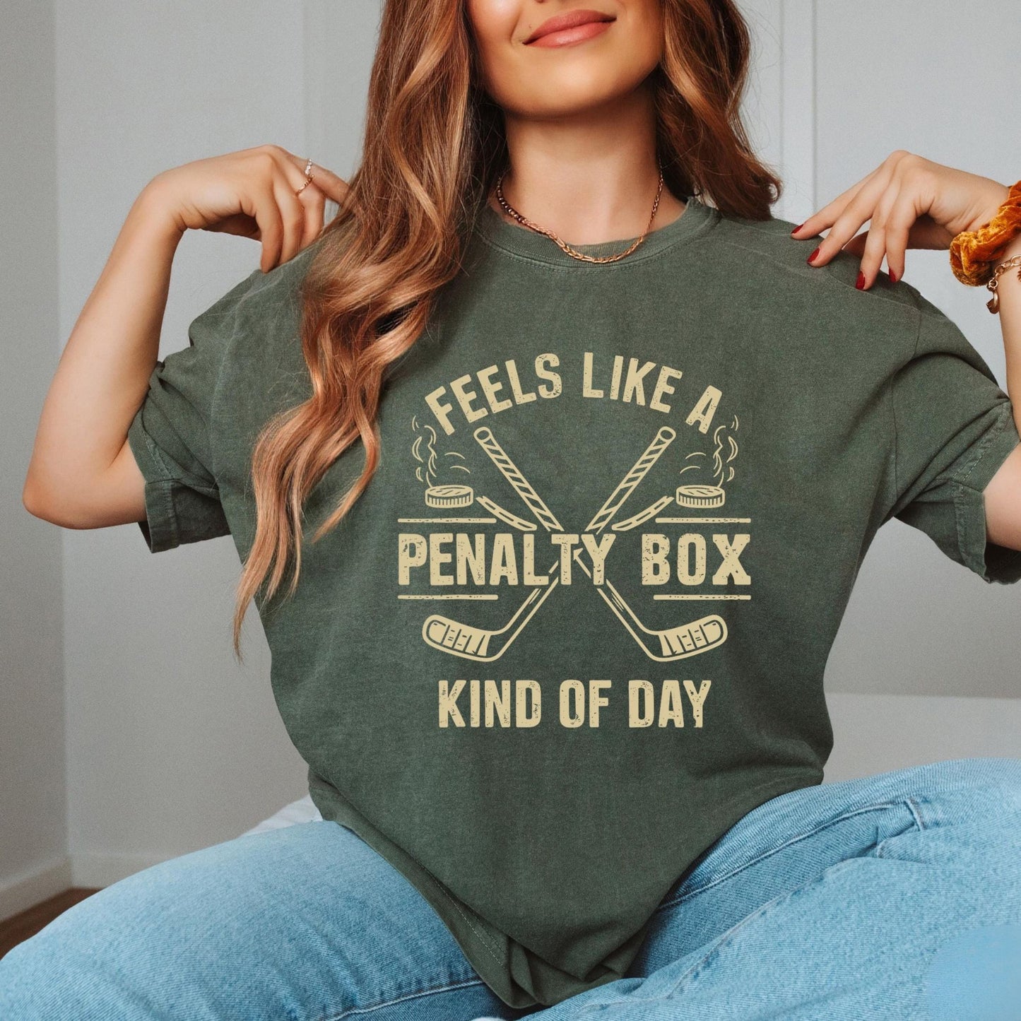 Feels Like A Penalty Box Kind Of Day T-Shirt, Funny Hockey Shirt, Ice Hockey Player Gift, Game Day Sweatshirt, Hockey Fan Apparel