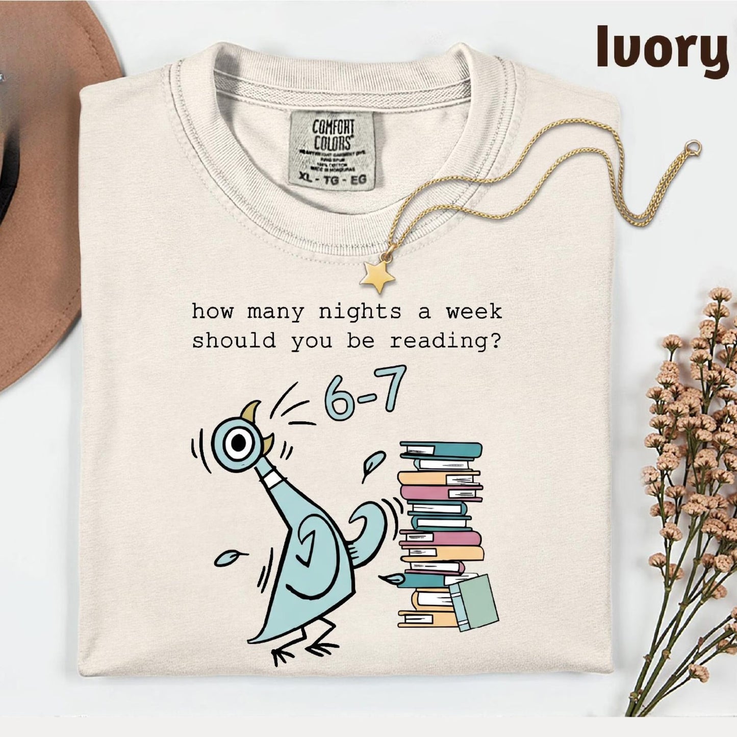 How Many Nights A Week Should You Be Reading 6-7 T-Shirt, Pigeon Elephant Piggie Children's Books Sweatshirt, Teacher 6 7 Tee