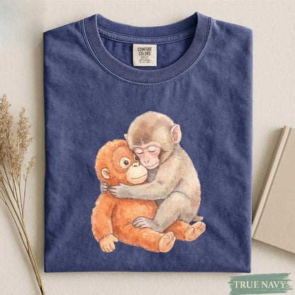 Monkey Punch Comfort Colors® Shirt, Monkey Punch Graphic Tee, Baby Monkey Plush Top, Mothers Day Tee, Animal Lover Mother Gift Cute Cozy Mom