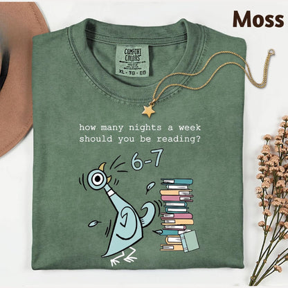 How Many Nights A Week Should You Be Reading 6-7 T-Shirt, Pigeon Elephant Piggie Children's Books Sweatshirt, Teacher 6 7 Tee