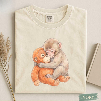 Monkey Punch Comfort Colors® Shirt, Monkey Punch Graphic Tee, Baby Monkey Plush Top, Mothers Day Tee, Animal Lover Mother Gift Cute Cozy Mom