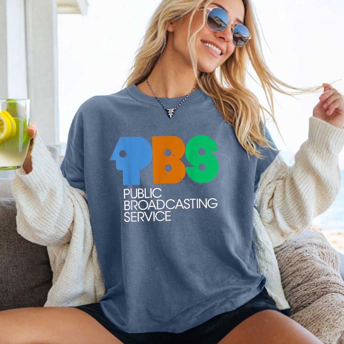 Protect PBS Logo T-shirt, Retro Public Broadcasting Service Shirt, 70s 80s Nostalgia Shirt, Classic TV Fans Gift, Political Protest Tee