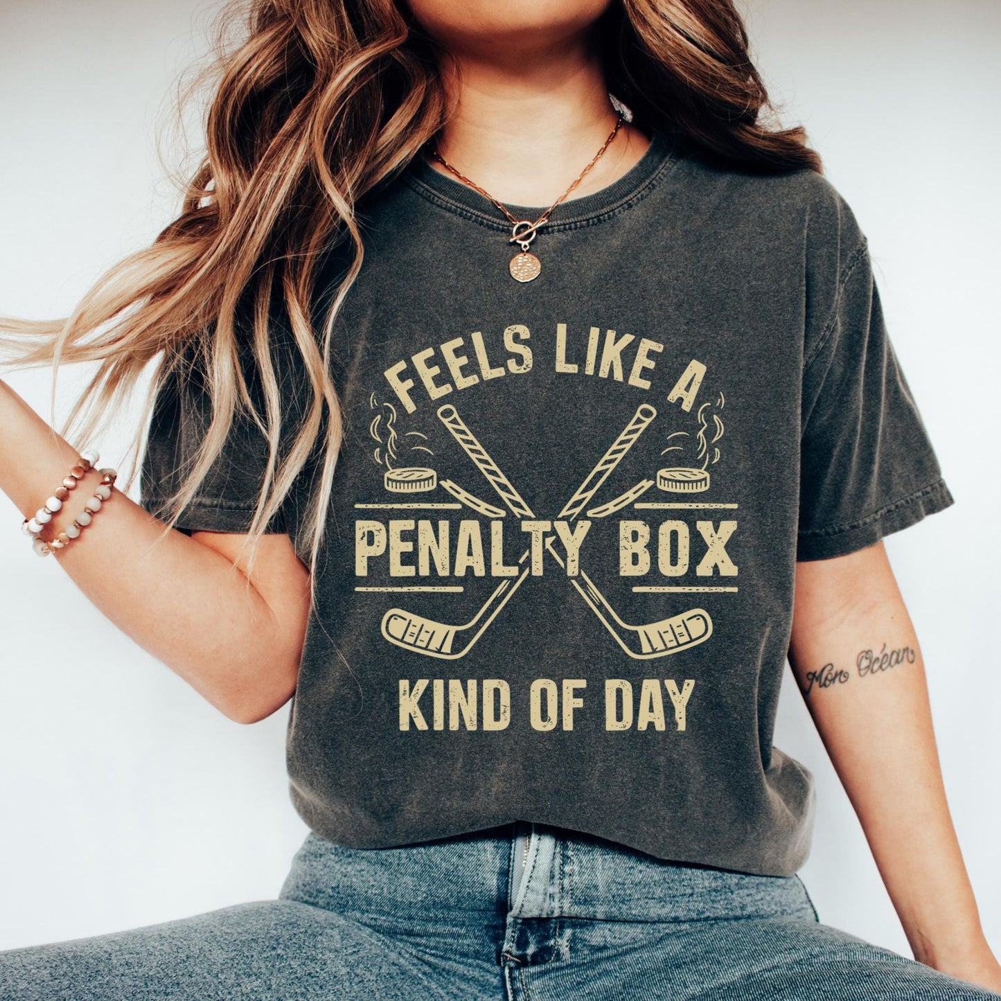 Feels Like A Penalty Box Kind Of Day T-Shirt, Funny Hockey Shirt, Ice Hockey Player Gift, Game Day Sweatshirt, Hockey Fan Apparel