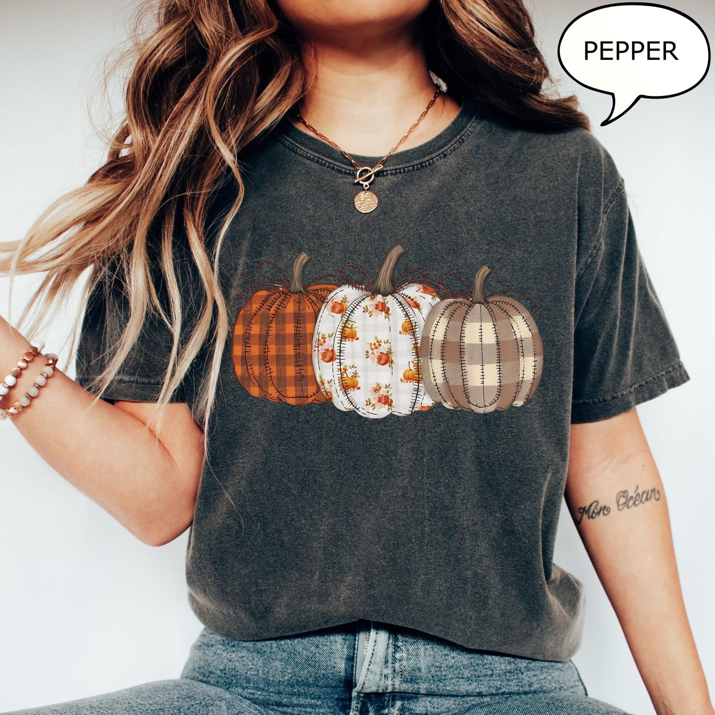 Fall Pumpkin T-Shirt, Autumn Fall Shirt, Thanksgiving Shirt, Pumpkins Shirt, Checkered Pumpkin Shirt