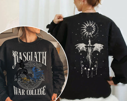 Fourth Wing Double-Sided Sweatshirt, Basgiath War College Shirt, Basgiath War College Gift, Fourth Wing Shirt, Bookish Dragon Rider Shirt