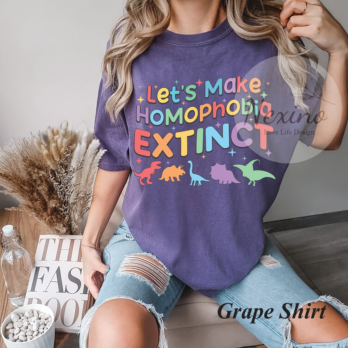 Make Homophobia Extinct Comfort Colors Shirt, Gay Pride Shirts, Equality Shirt, Rainbow Dinosaur Shirts, Allysaurus Lgbt Sweatshirt