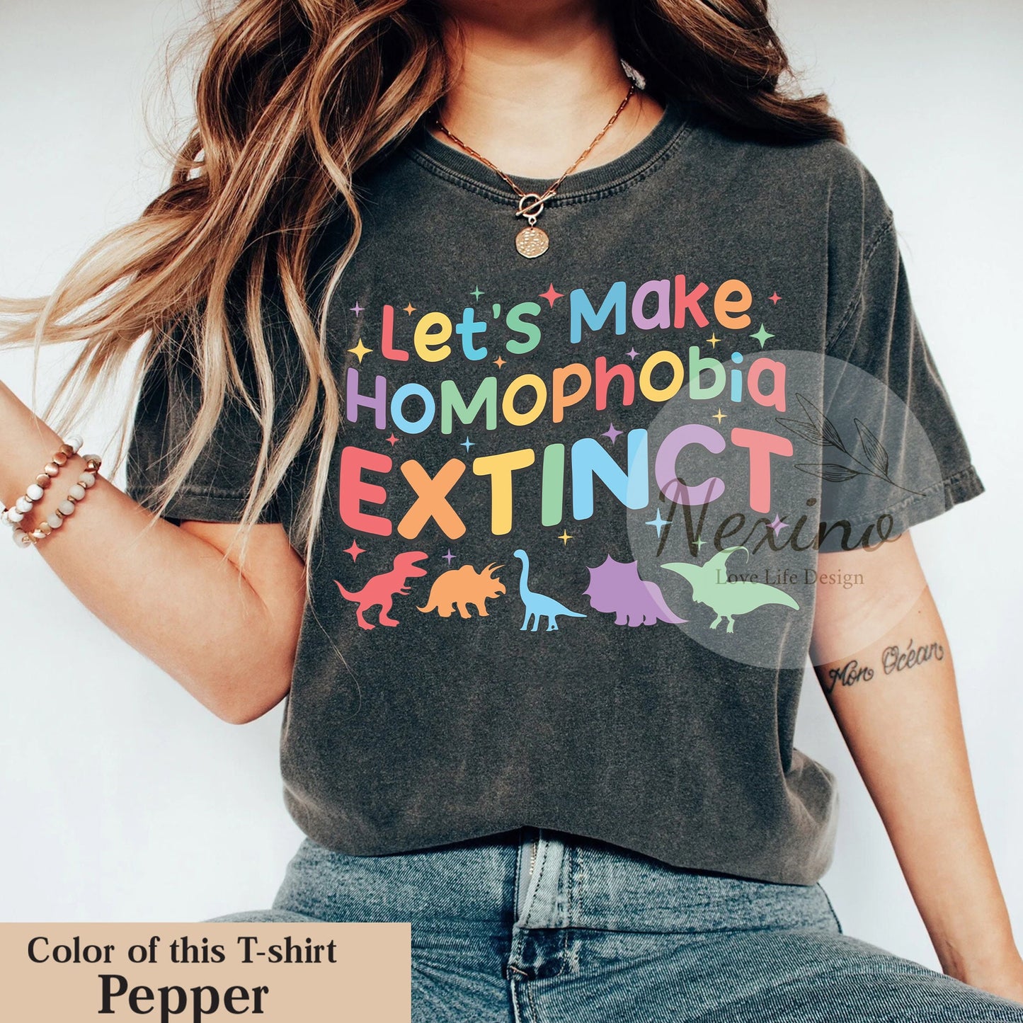 Make Homophobia Extinct Comfort Colors Shirt, Gay Pride Shirts, Equality Shirt, Rainbow Dinosaur Shirts, Allysaurus Lgbt Sweatshirt