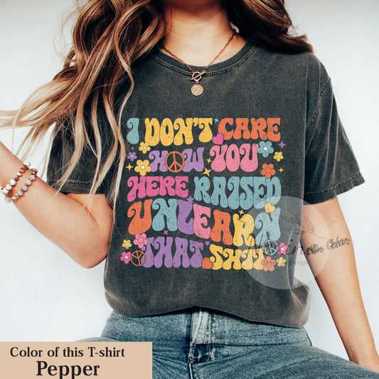 I Don't Care How You Were Raised Comfort Colors Shirt, Funny Lgbt Sweatshirts, Equal Rights Shirt, Trans Rights T-shirt, Rainbow Pride Shirt