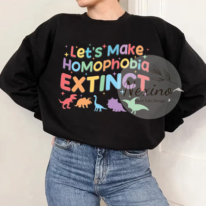 Make Homophobia Extinct Comfort Colors Shirt, Gay Pride Shirts, Equality Shirt, Rainbow Dinosaur Shirts, Allysaurus Lgbt Sweatshirt