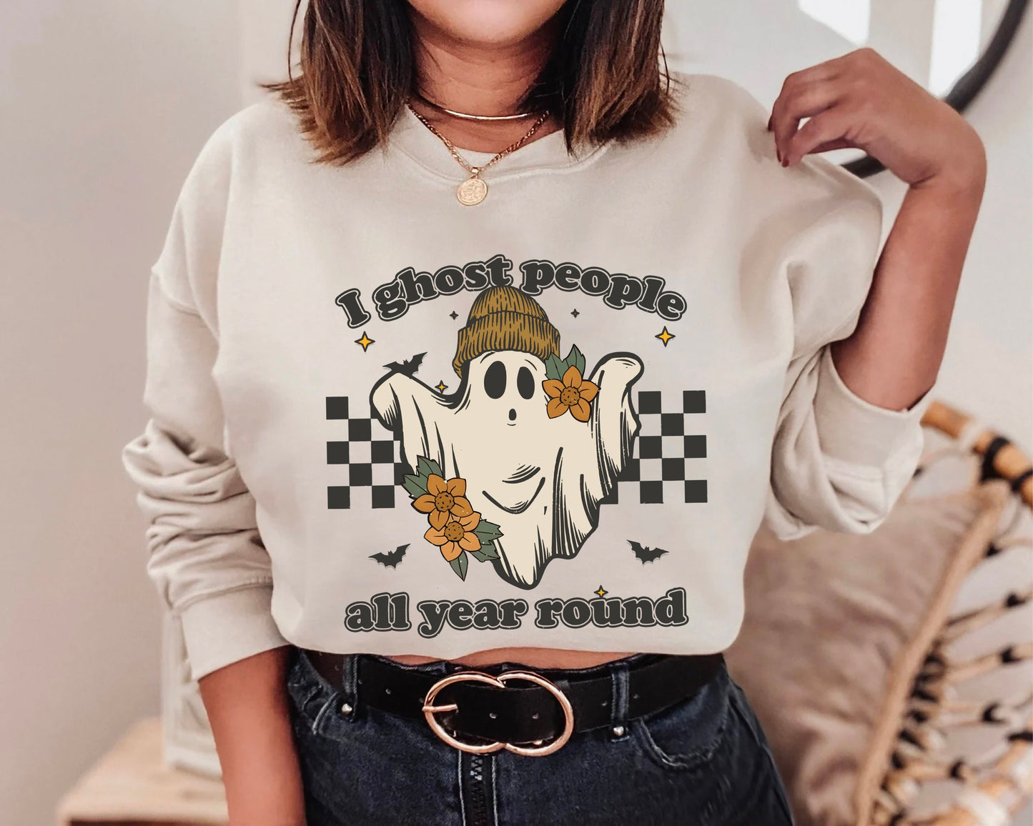 I Ghost People All Year Round Shirt, Halloween Party Shirt, Ghost Shirt, Gift For Halloween, Funny Halloween Shirt, Ghost People Shirt, Spooky Vibes Shirt, Halloween Sweatshirt, Cool Ghost Halloween