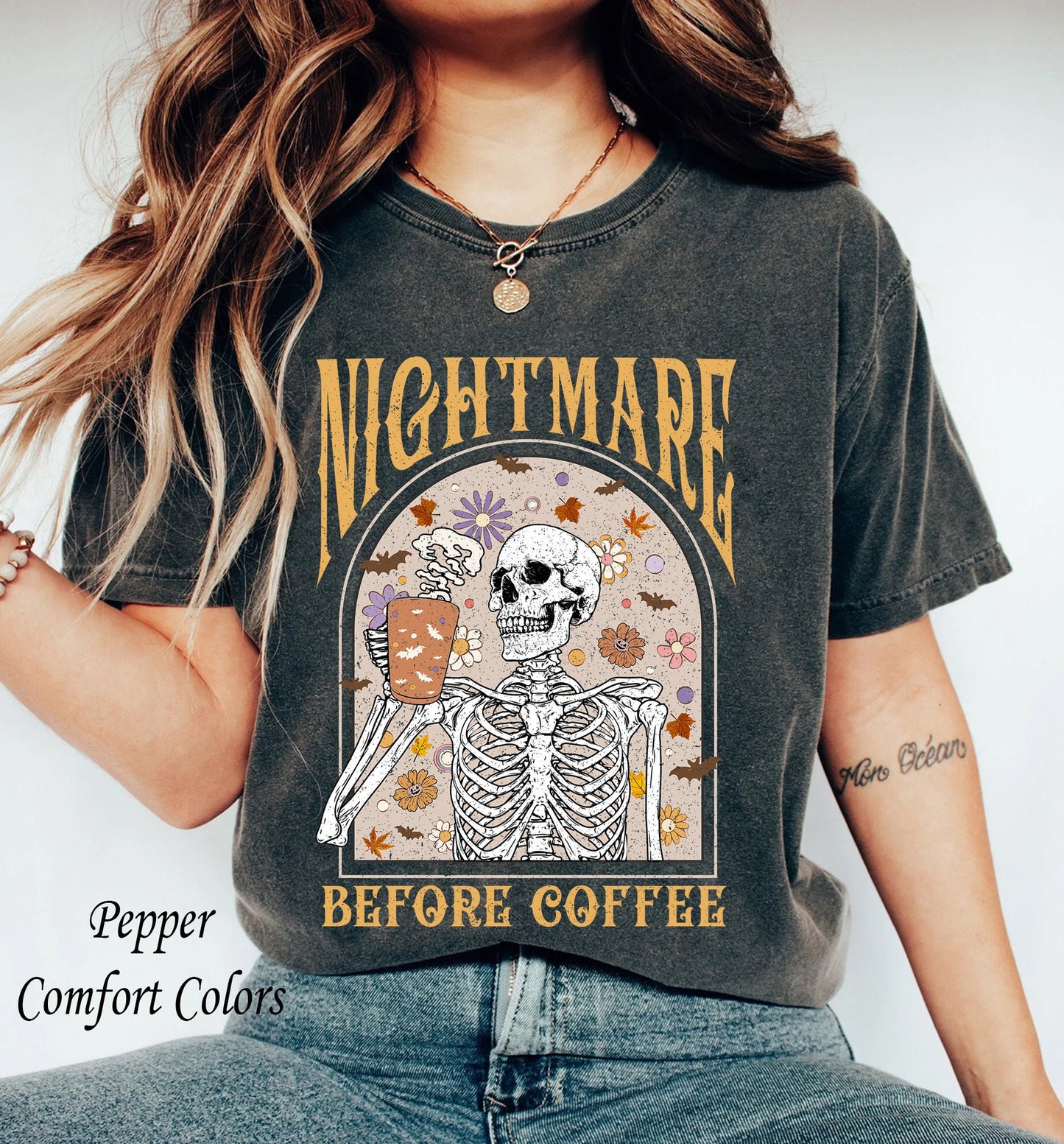 Nightmare Before Coffee Shirt, Funny Halloween Shirt, Skeleton Halloween Shirt, Halloween Coffee Shirt, Coffee Lover Shirt, Nightmare Before Coffee Funny Halloween Shirt
