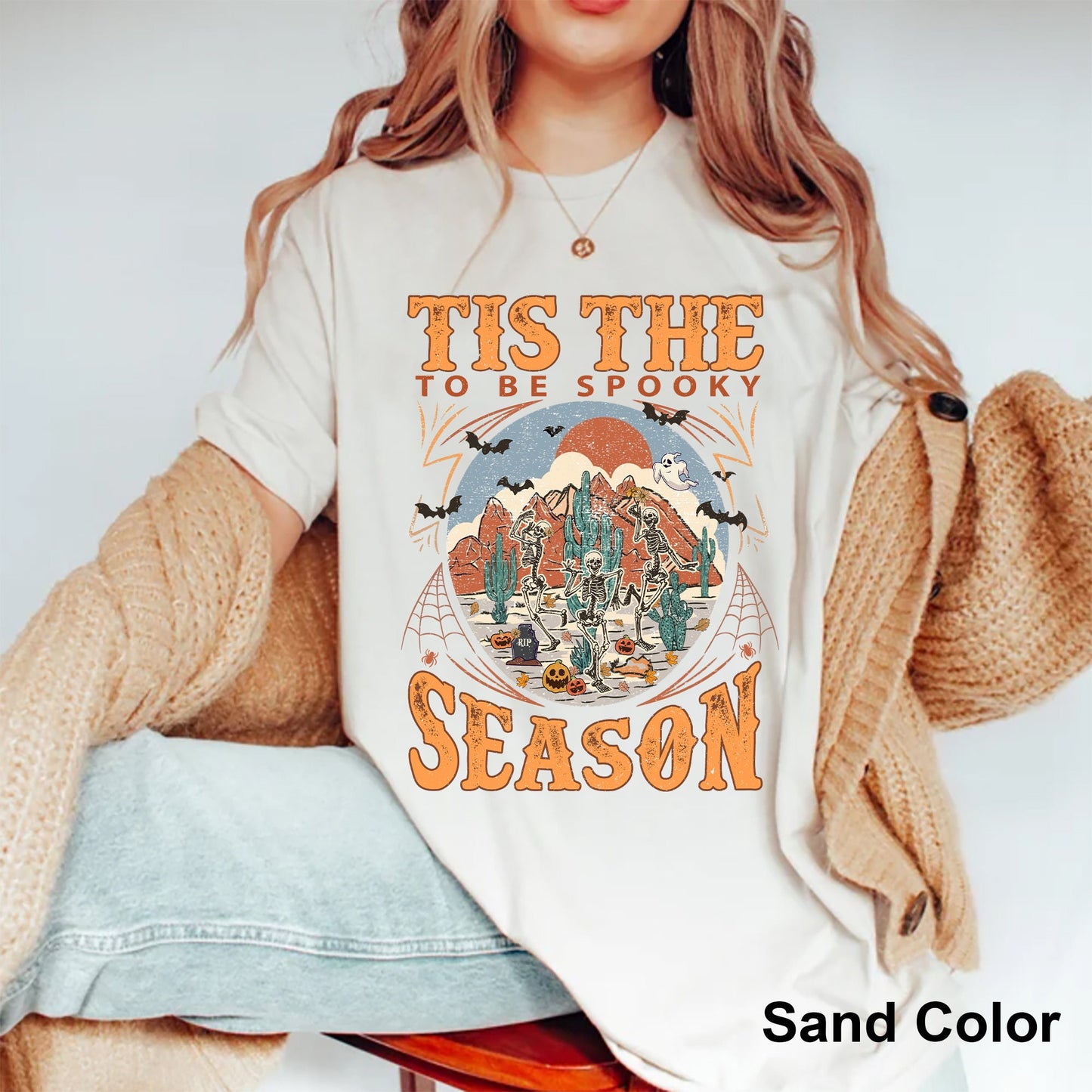 Tis The Season To Be Spooky, Tis The Season Halloween Sweatshirt Witch Shirt Skeleton Fall Halloween Crewneck Fall Shirts Spooky Season Shirt Pumpkin