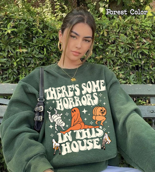 There’s Some Horrors In This House Shirt, Halloween Pumpkin Shirt, Funny Halloween Shirt, Halloween Gifts, Spooky Season Halloween Shirt