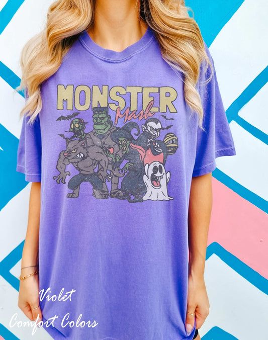 Vintage Halloween Comfort Colors Shirt, Retro Halloween Monster Mash SweatShirt, Vintage Ghost Halloween TShirt, Monster Tee, Retro Fall Top