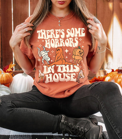 There’s Some Horrors In This House Shirt, Halloween Pumpkin Shirt, Funny Halloween Shirt, Halloween Gifts, Spooky Season Halloween Shirt