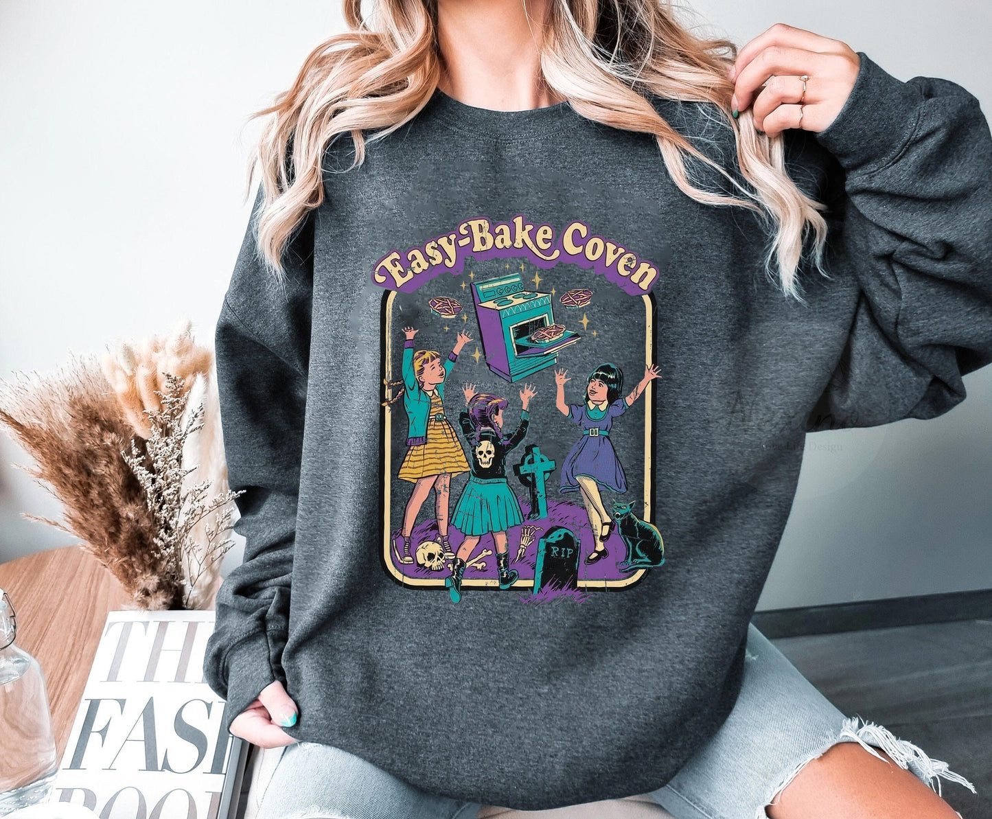 Vintage Easy Bake Coven 90s Horror Movie Fan, Vintage Retro Halloween Tshirt, Scary Halloween Crewneck, Witchy Vibes Hoodie, Spooky Season