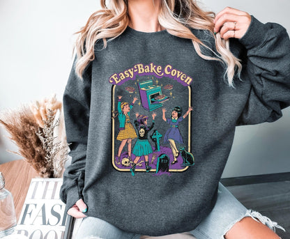 Vintage Easy Bake Coven 90s Horror Movie Fan, Vintage Retro Halloween Tshirt, Scary Halloween Crewneck, Witchy Vibes Hoodie, Spooky Season