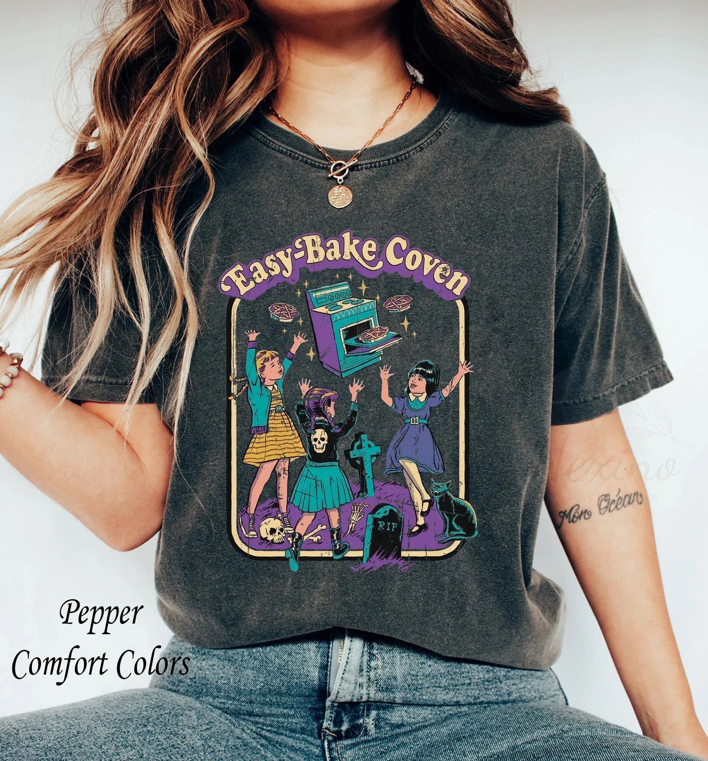 Vintage Easy Bake Coven 90s Horror Movie Fan, Vintage Retro Halloween Tshirt, Scary Halloween Crewneck, Witchy Vibes Hoodie, Spooky Season