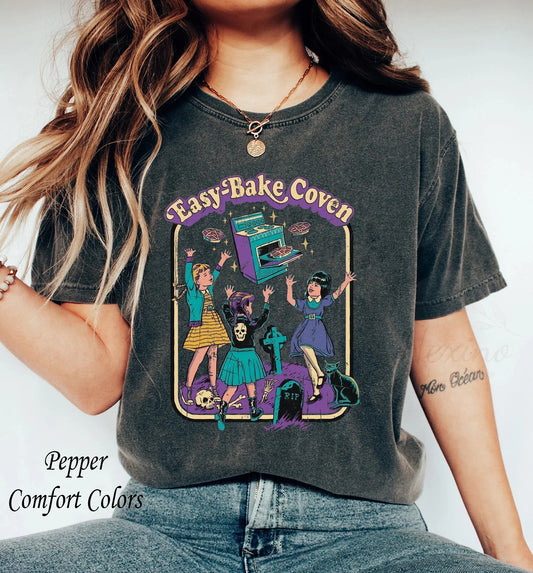 Vintage Easy Bake Coven 90s Horror Movie Fan, Vintage Retro Halloween Tshirt, Scary Halloween Crewneck, Witchy Vibes Hoodie, Spooky Season