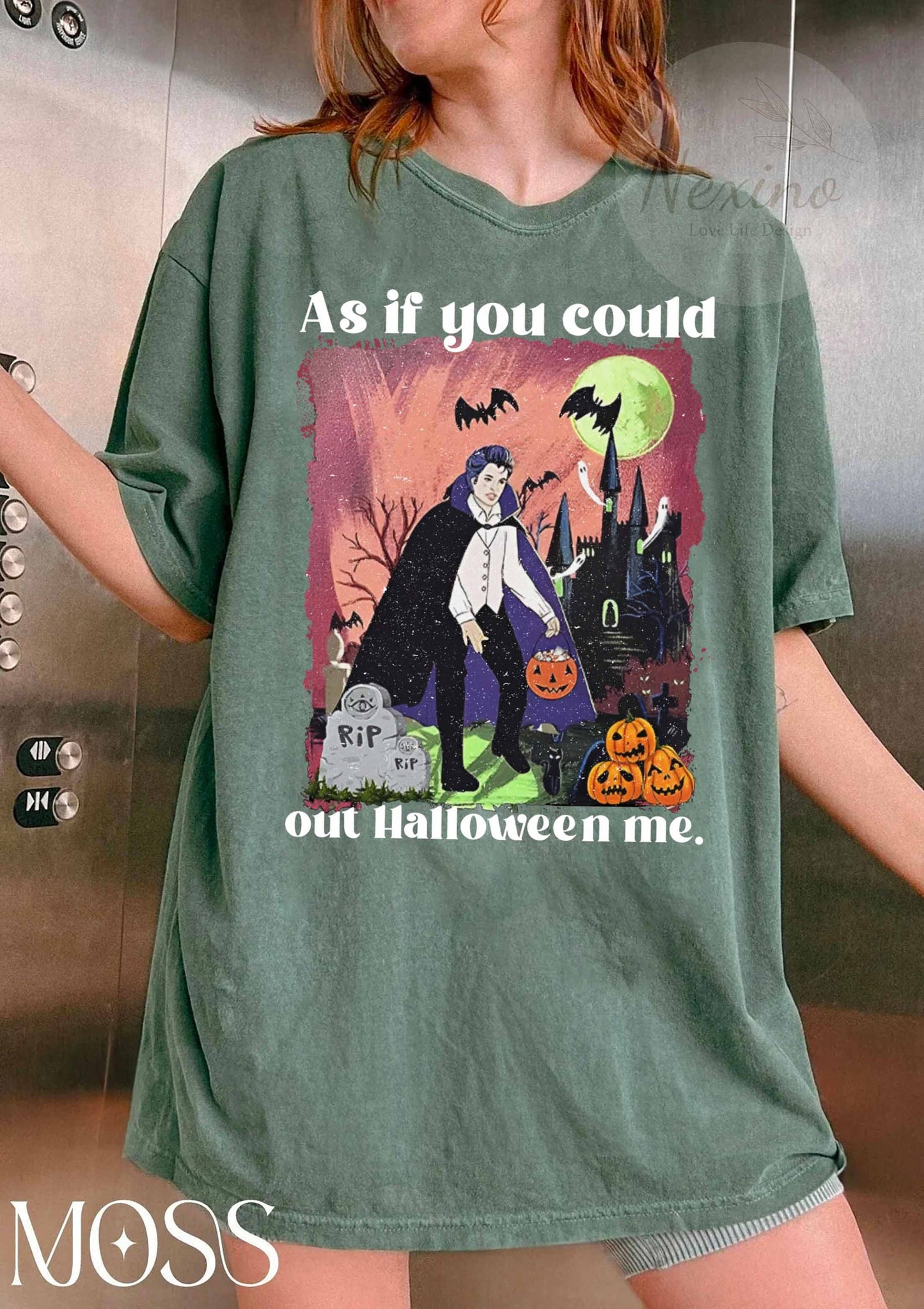 Vampire Halloween Shirt – As If You Could Out Halloween Me Tee, Funny Spooky Costume, Gift for Husband