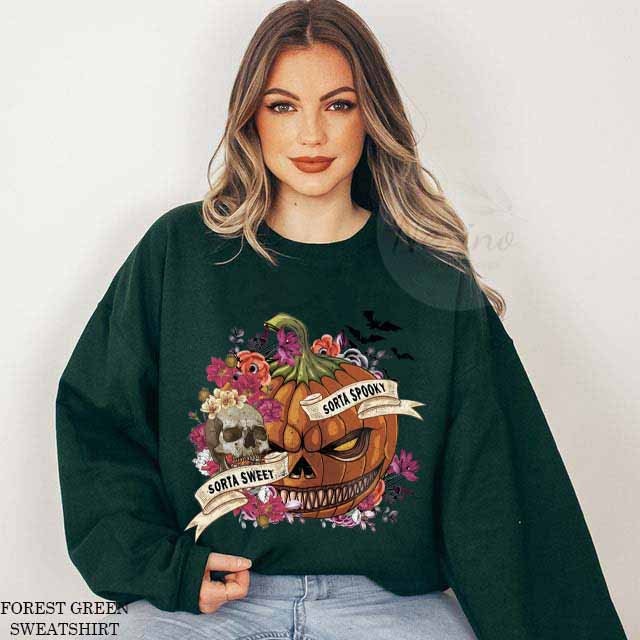 Sorta Sweet Sorta Spooky Pumpkin Shirt Halloween Gift ,Spooky Season Outfit, Fall Shirt, Spooky Vibes Clothing,Pumpkin Tee,Halloween Tshirt