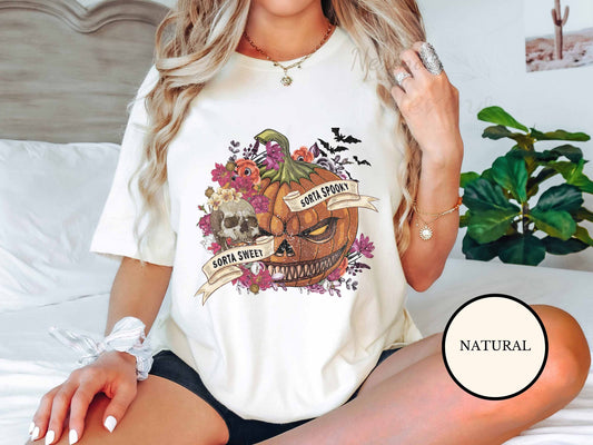 Sorta Sweet Sorta Spooky Pumpkin Shirt Halloween Gift ,Spooky Season Outfit, Fall Shirt, Spooky Vibes Clothing,Pumpkin Tee,Halloween Tshirt