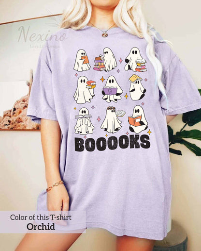 Ghost Reading Shirt Teacher Halloween Shirt, Librarian Shirt, Book Lover Tshirt, Reading Shirt, Teacher Shirt, Halloween School Shirt