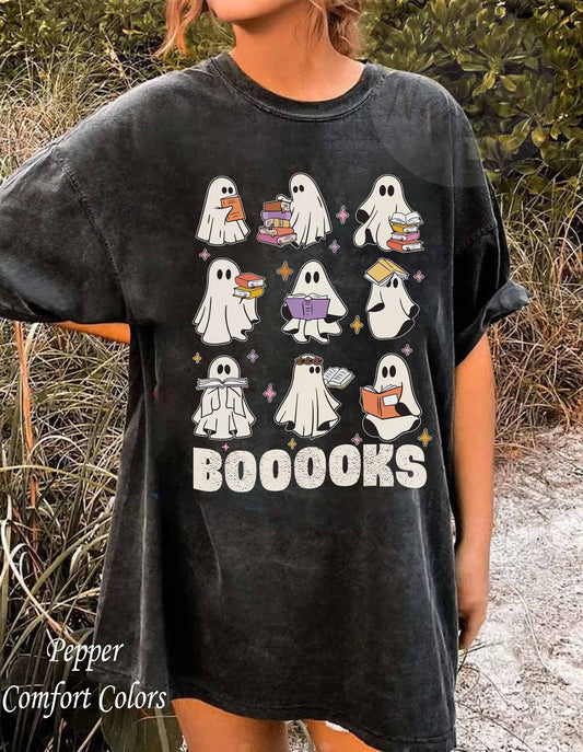 Ghost Reading Shirt Teacher Halloween Shirt, Librarian Shirt, Book Lover Tshirt, Reading Shirt, Teacher Shirt, Halloween School Shirt